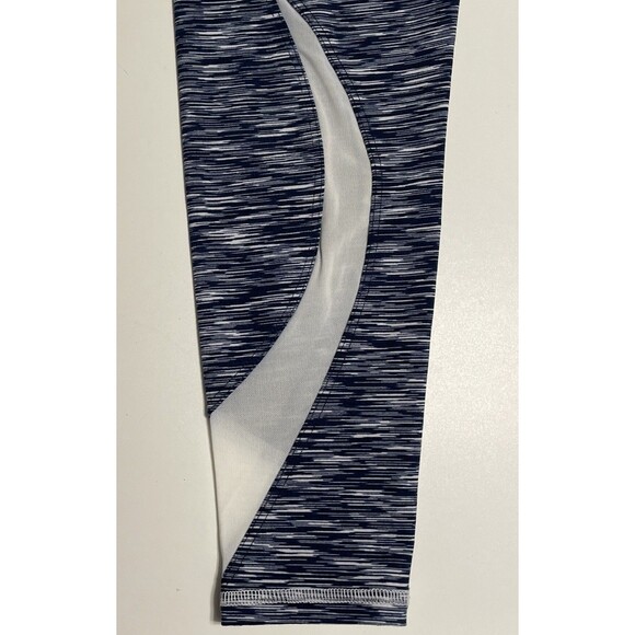 Lanston Sport Leggings Small Cropped Navy White Heather Stripe Mesh Calf NWT - Picture 12 of 12